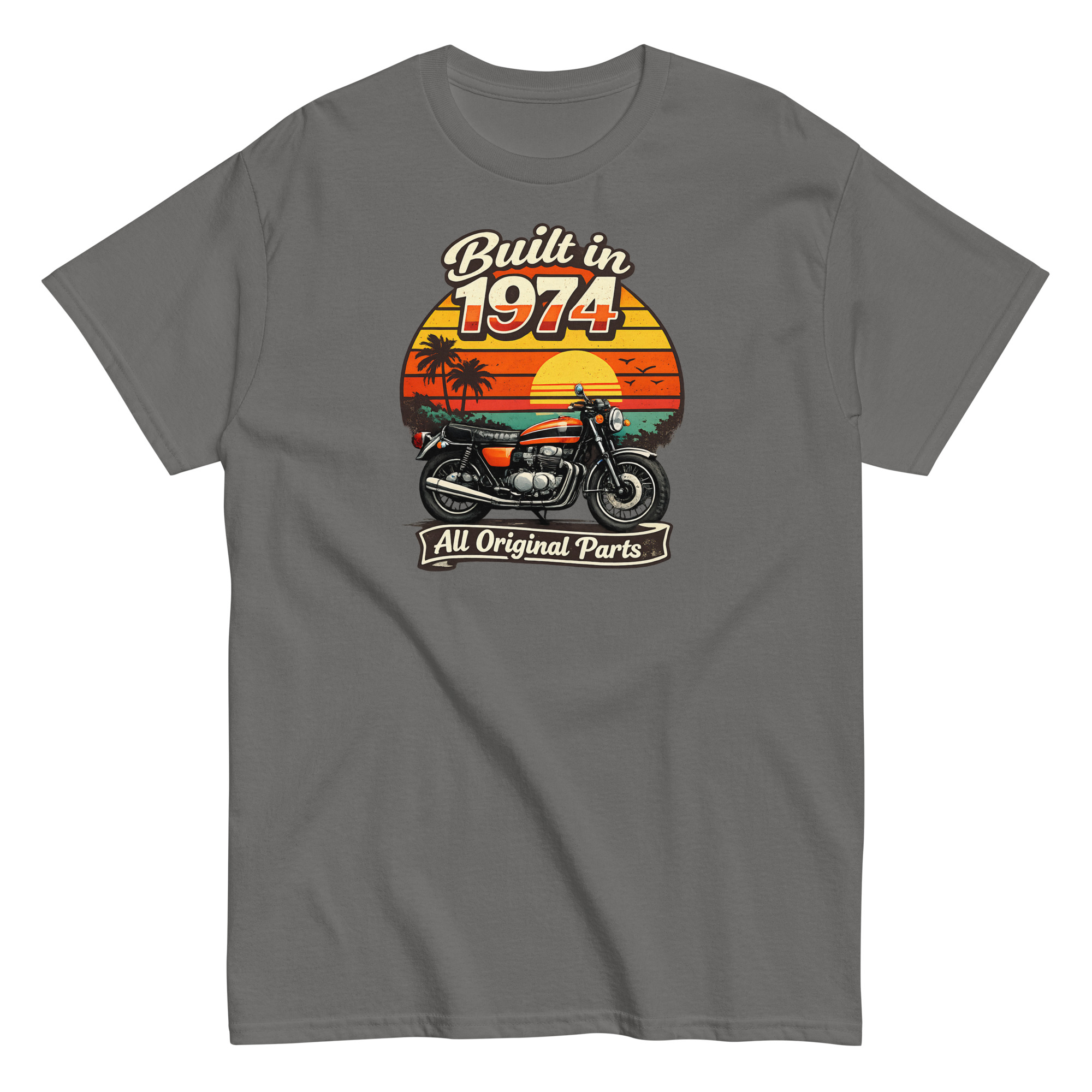 Built in 1974 Classic T-shirt retro motorbike design
