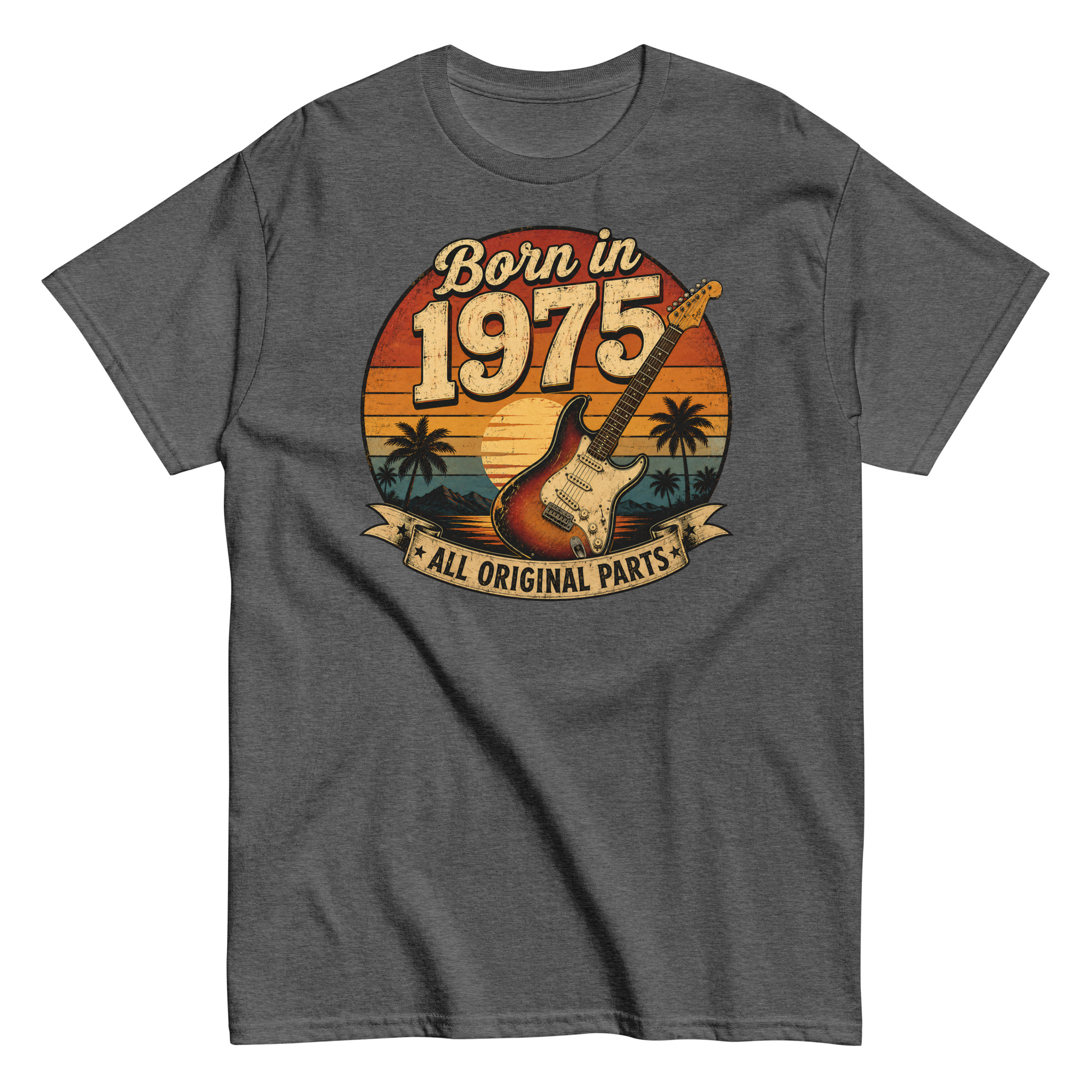 Born in 1975 Guitar All Original Parts Birthday Present T-shirt
