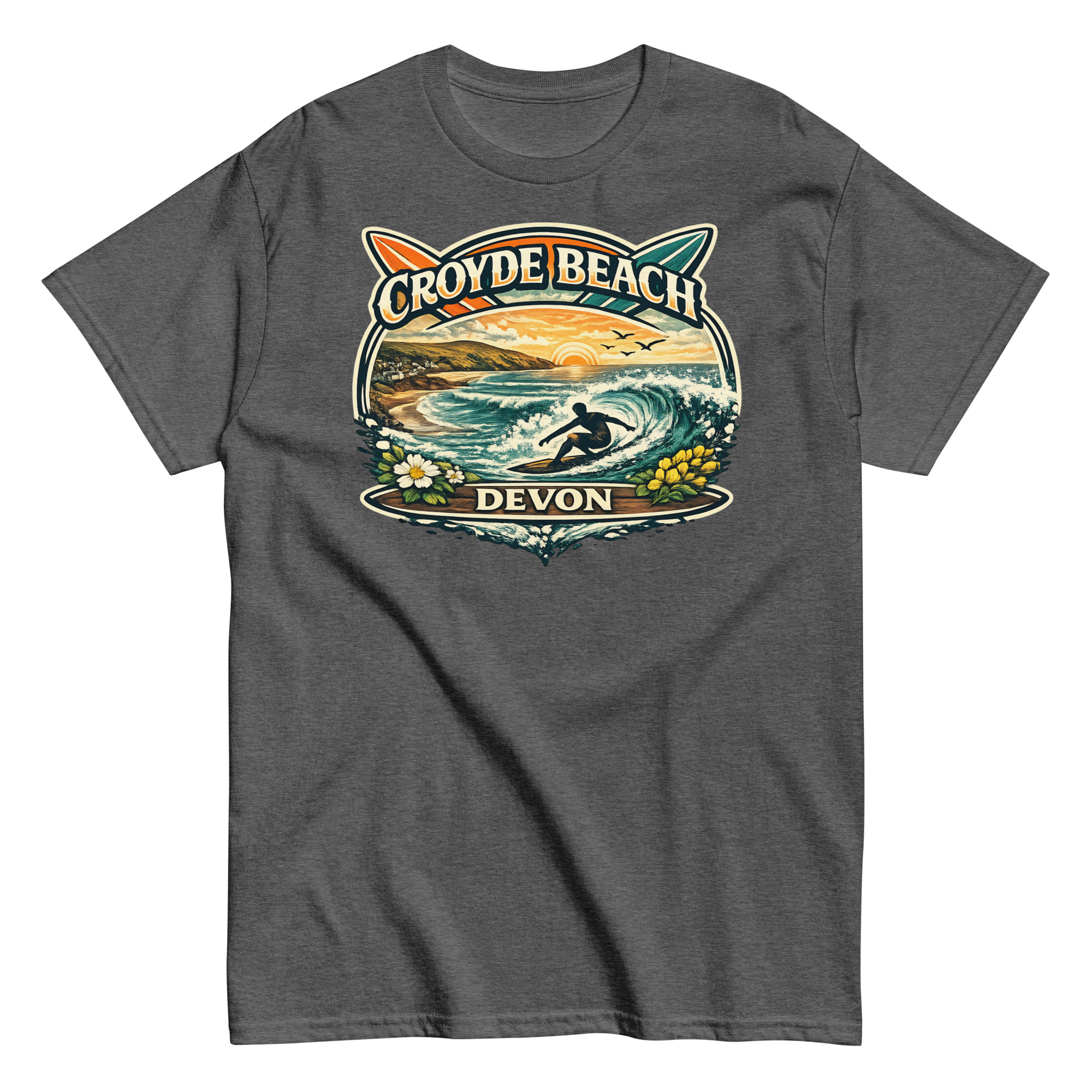 Croyde Beach Devon – Surfing Wave T-shirt Men’s classic tee