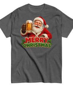 Merry Christmas – Santa Drinking a Beer – T-shirt