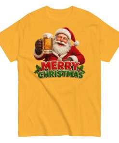 Merry Christmas – Santa Drinking a Beer – T-shirt