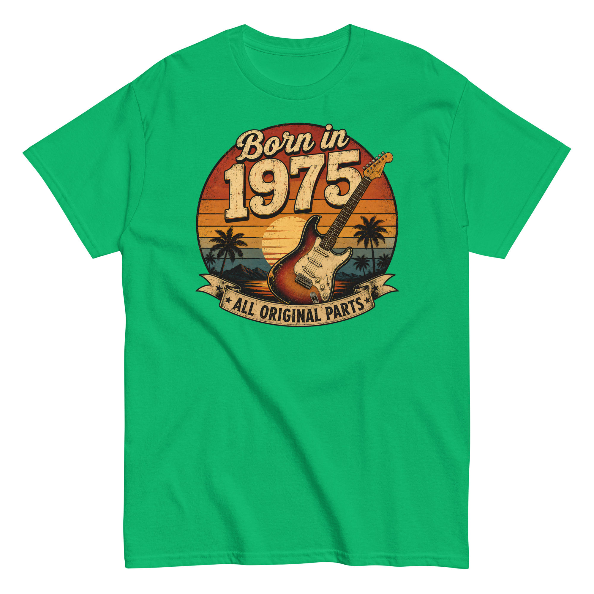 Born in 1975 Guitar All Original Parts Birthday Present T-shirt