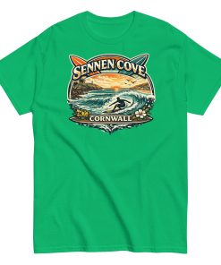 Sennen Cove T-shirt Cornwall Surf Waves Men’s classic tee