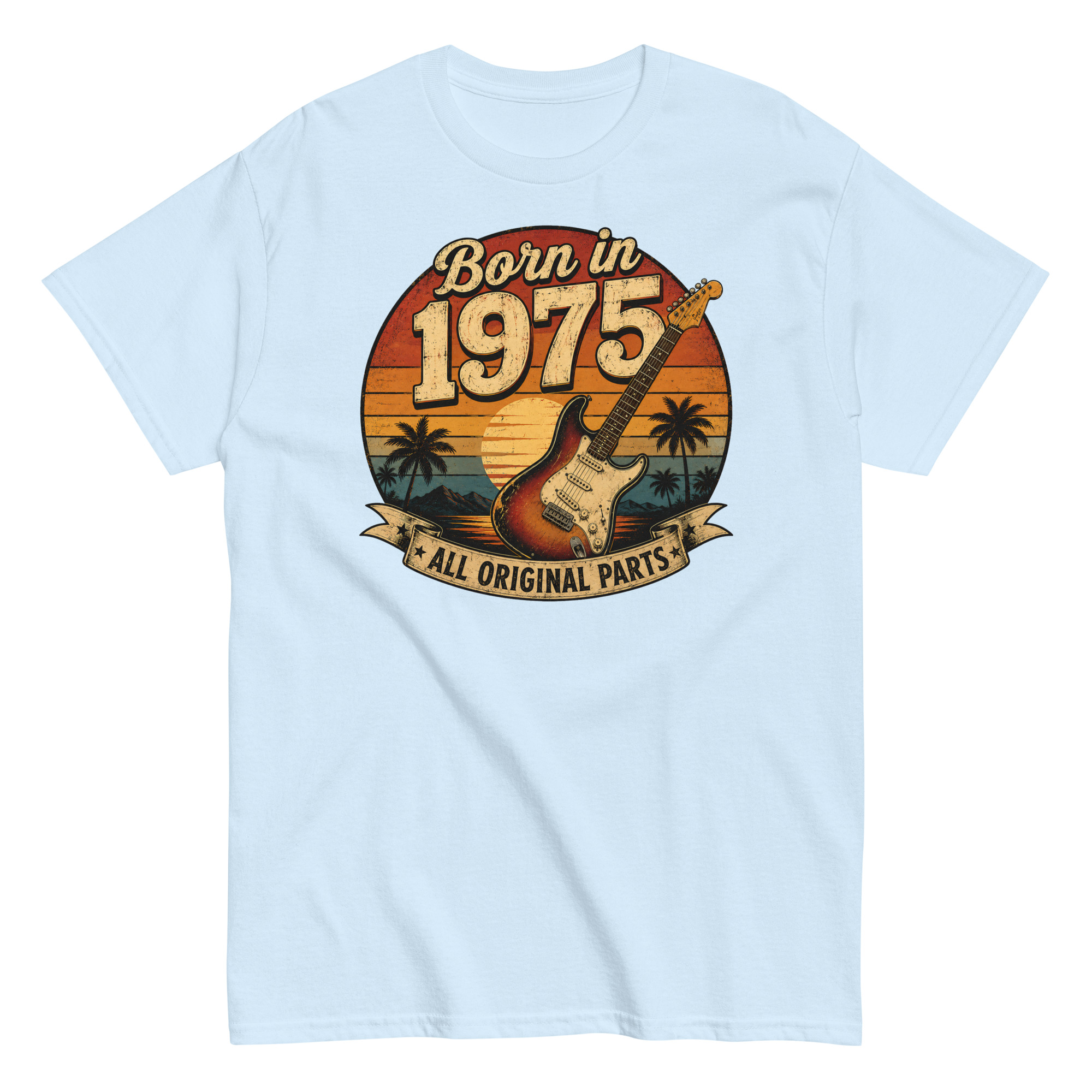 Born in 1975 Guitar All Original Parts Birthday Present T-shirt