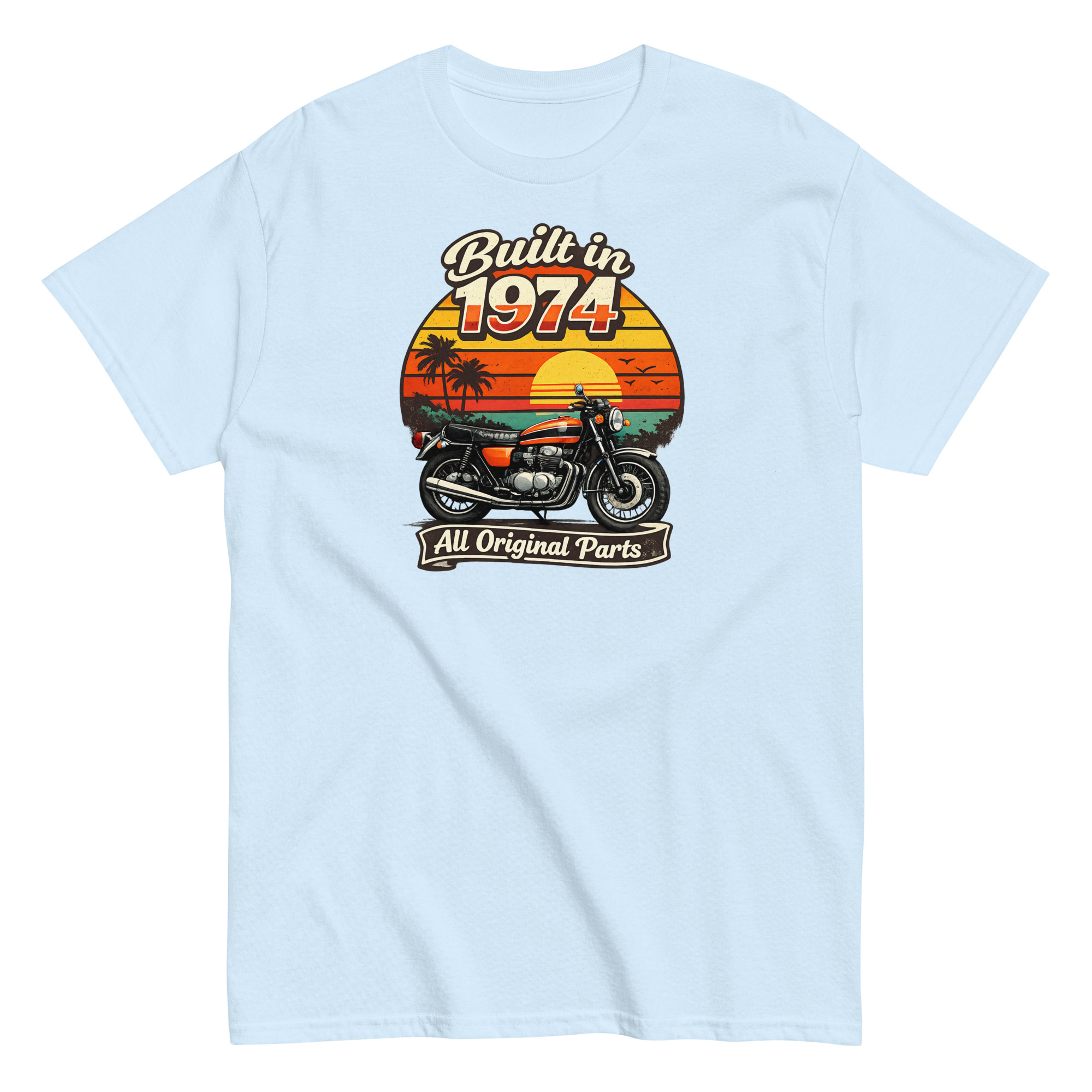 Built in 1974 Classic T-shirt retro motorbike design