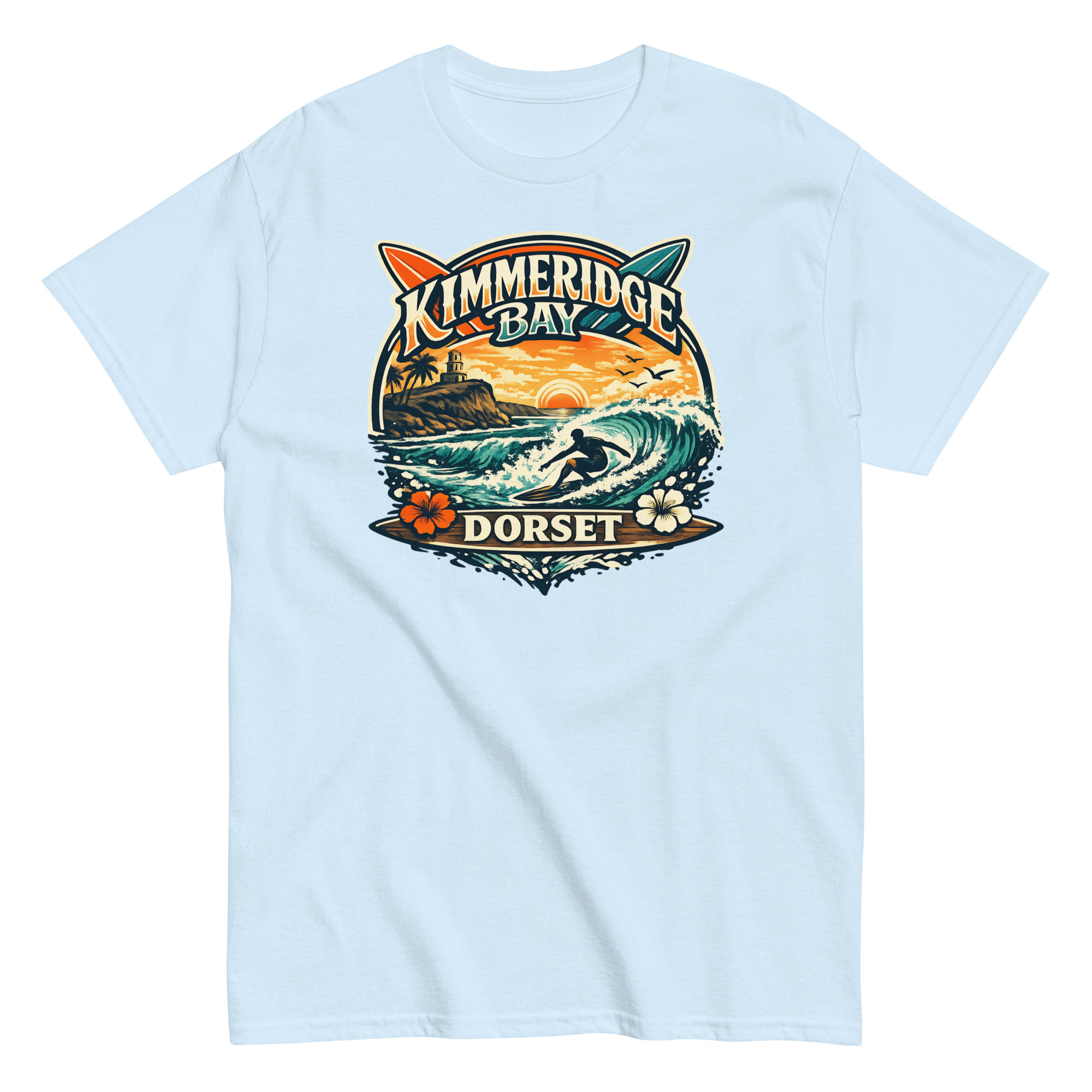 Kimmeridge Bay Dorset – Surfing Beach Design T-shirt Surfing in Dorset