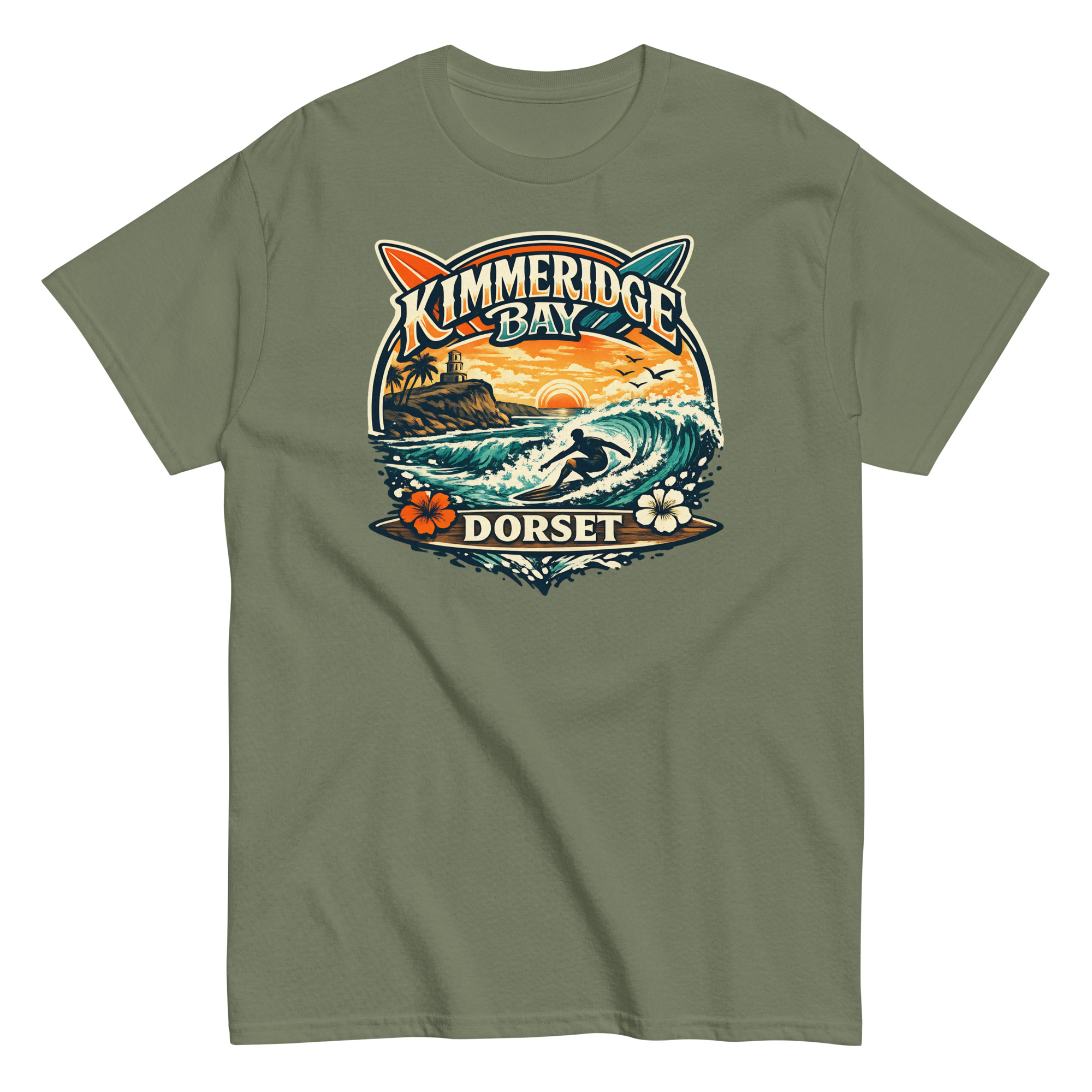 Kimmeridge Bay Dorset – Surfing Beach Design T-shirt Surfing in Dorset