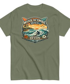 Woolacombe Beach Devon Surf Tshirt Design Men’s classic tee