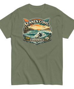 Sennen Cove T-shirt Cornwall Surf Waves Men’s classic tee