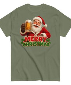 Merry Christmas – Santa Drinking a Beer – T-shirt