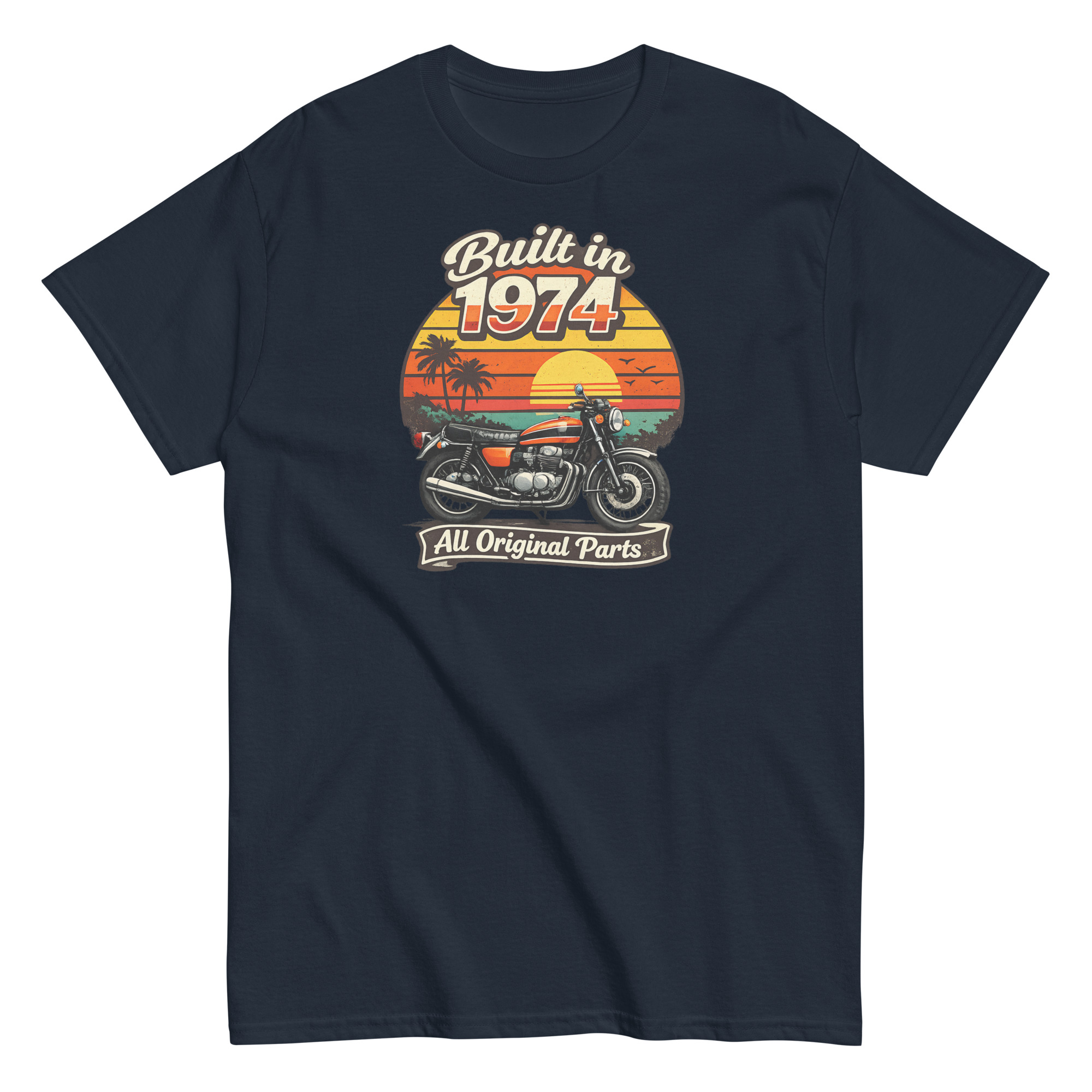Built in 1974 Classic T-shirt retro motorbike design