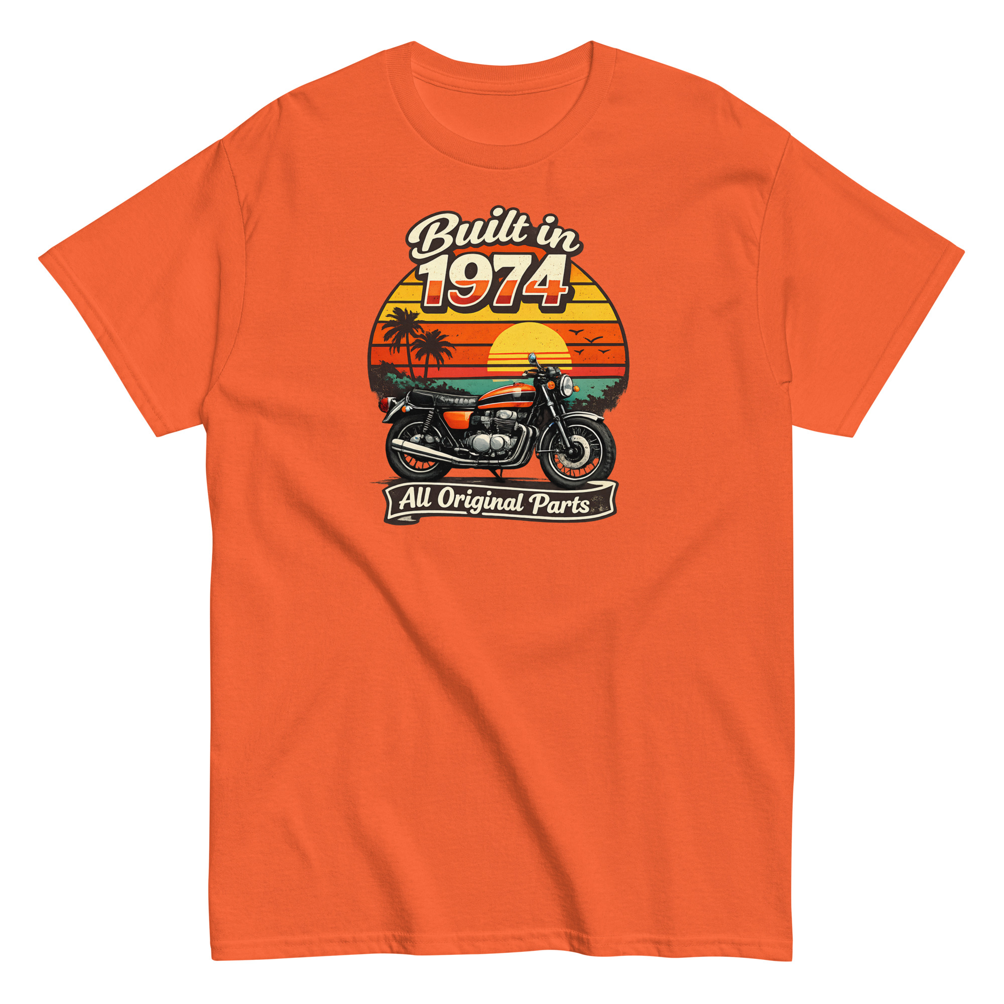 Built in 1974 Classic T-shirt retro motorbike design