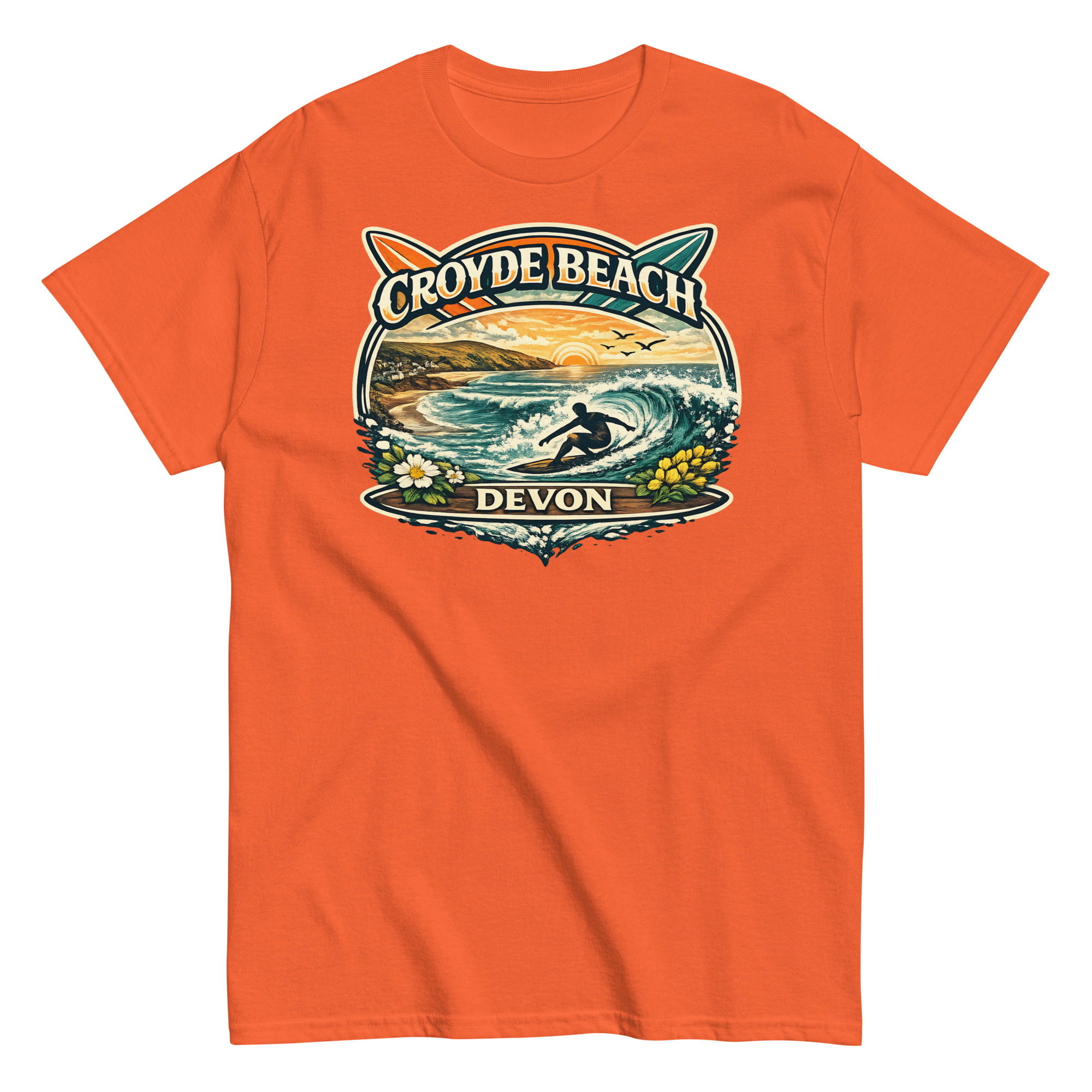 Croyde Beach Devon – Surfing Wave T-shirt Men’s classic tee