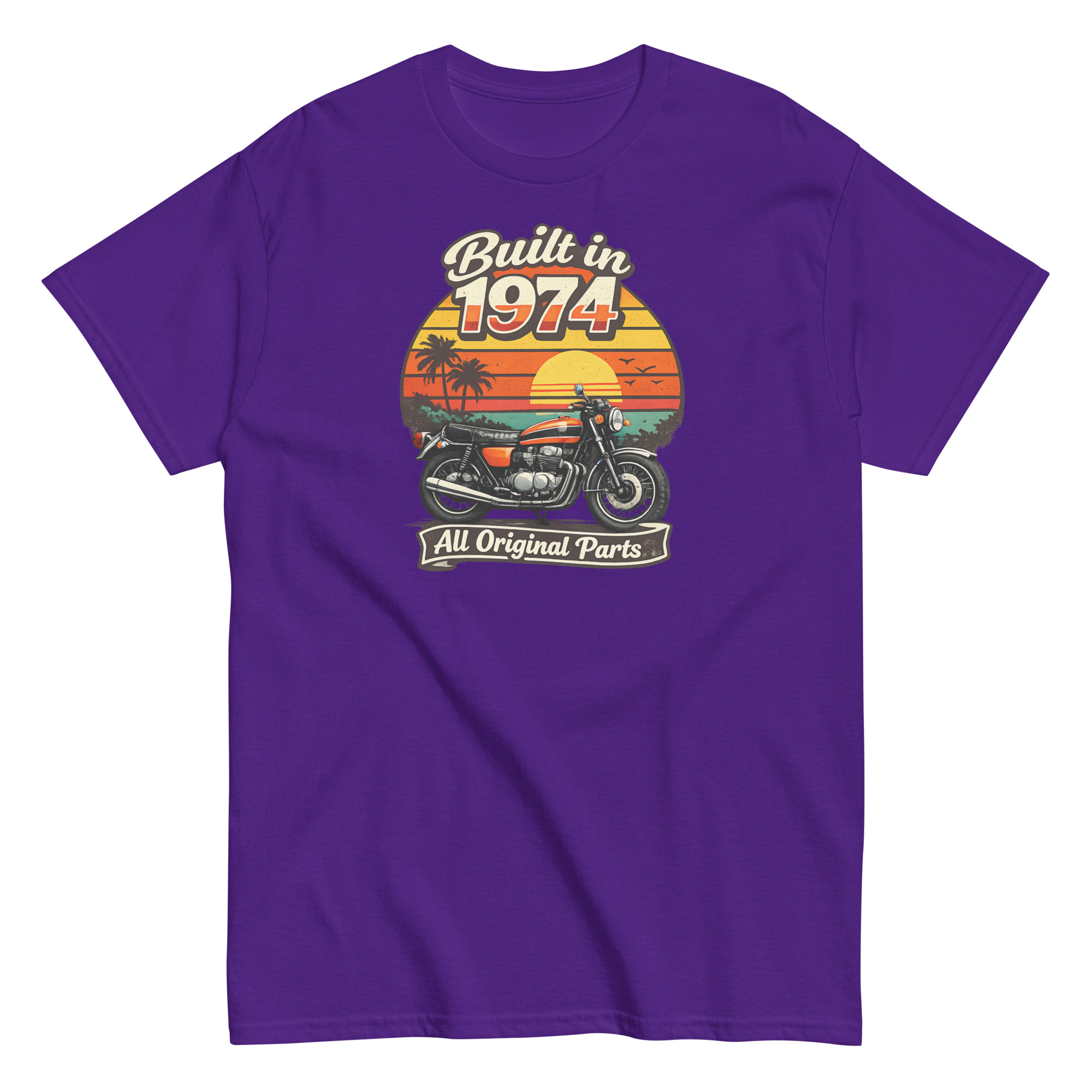 Built in 1974 Classic T-shirt retro motorbike design