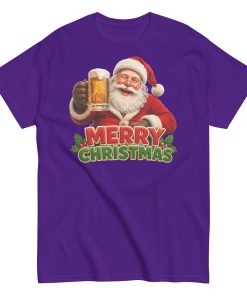 Merry Christmas – Santa Drinking a Beer – T-shirt