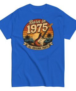 Born in 1975 Guitar All Original Parts Birthday Present T-shirt