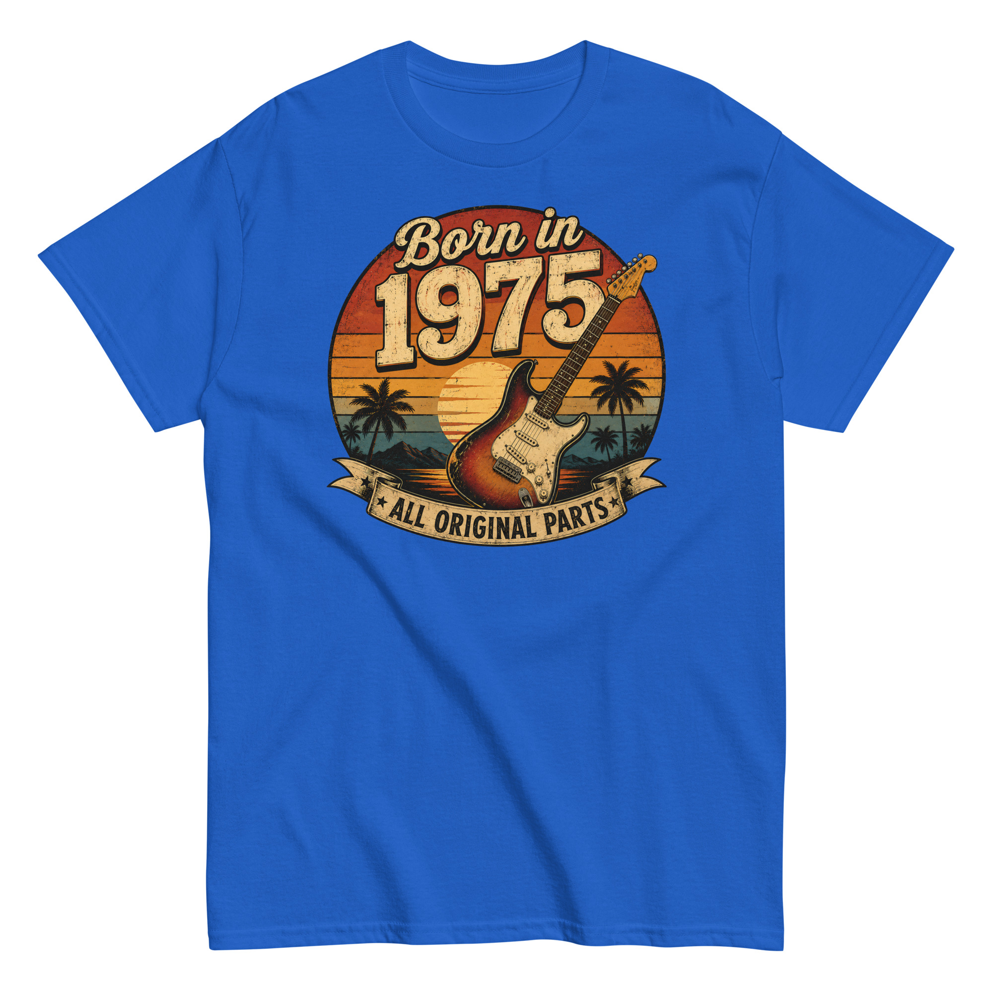 Born in 1975 Guitar All Original Parts Birthday Present T-shirt