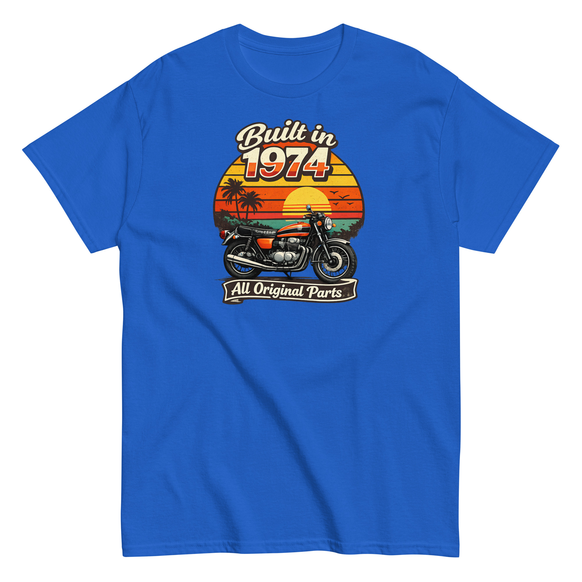 Built in 1974 Classic T-shirt retro motorbike design