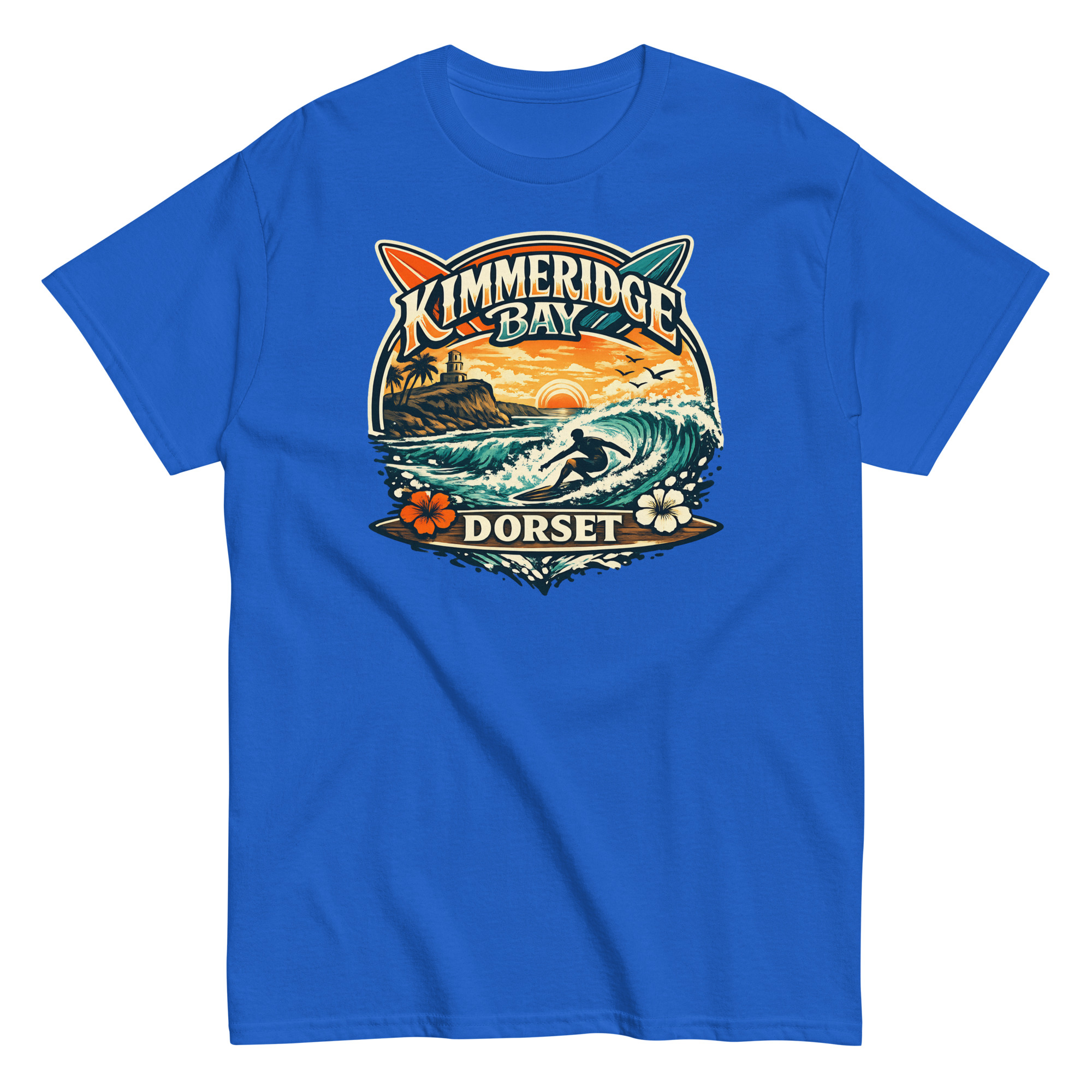 Kimmeridge Bay Dorset – Surfing Beach Design T-shirt Surfing in Dorset