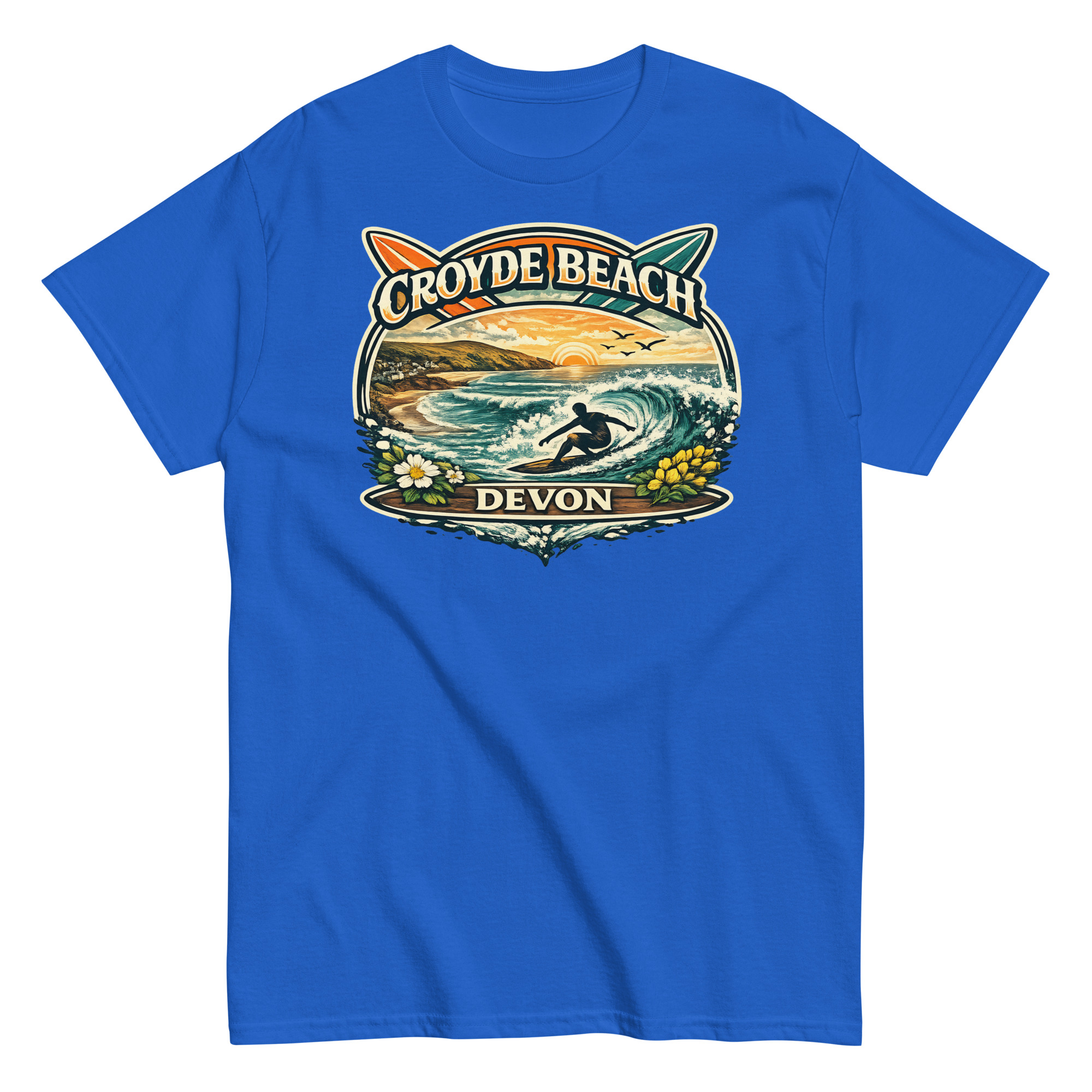 Croyde Beach Devon – Surfing Wave T-shirt Men’s classic tee