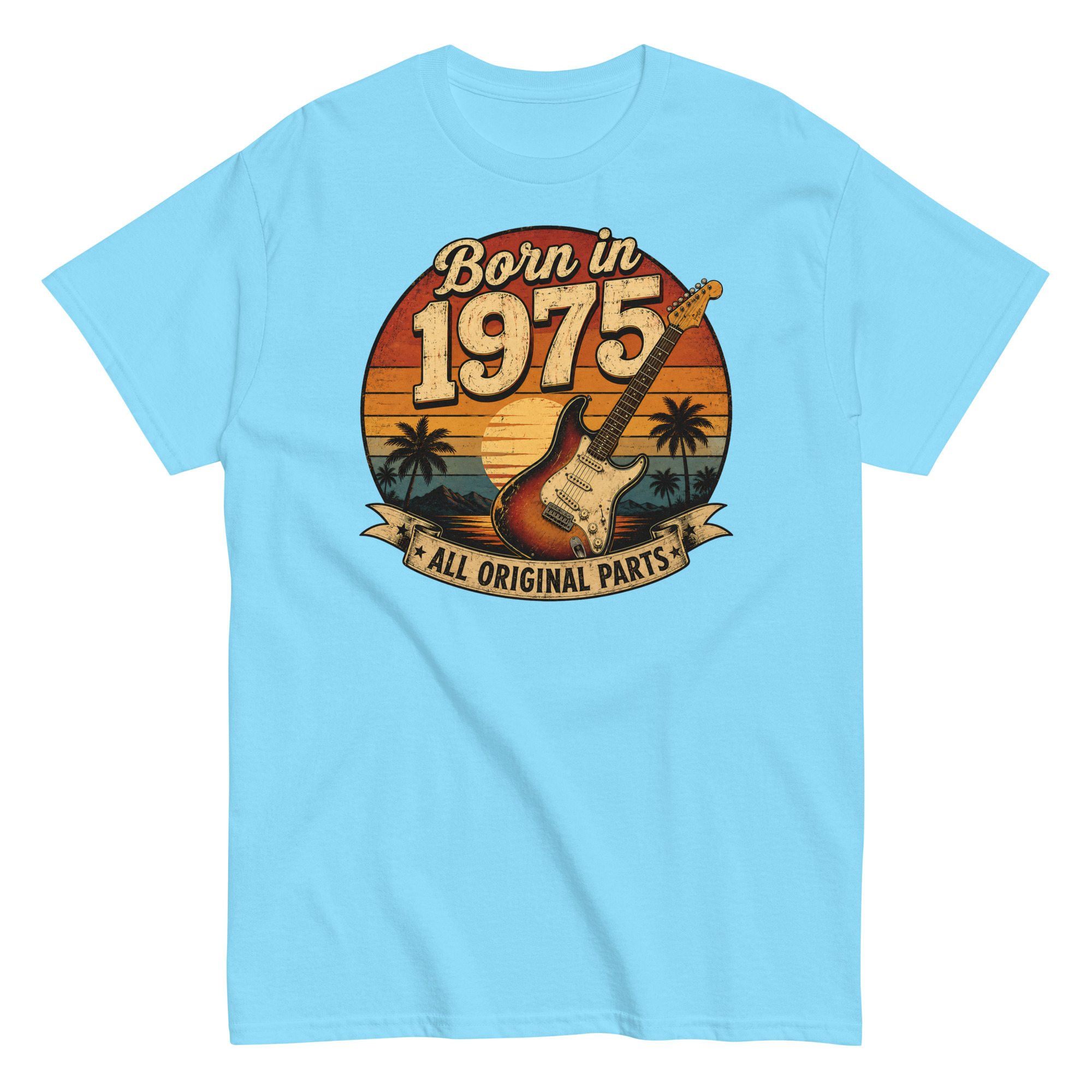 Born in 1975 Guitar All Original Parts Birthday Present T-shirt