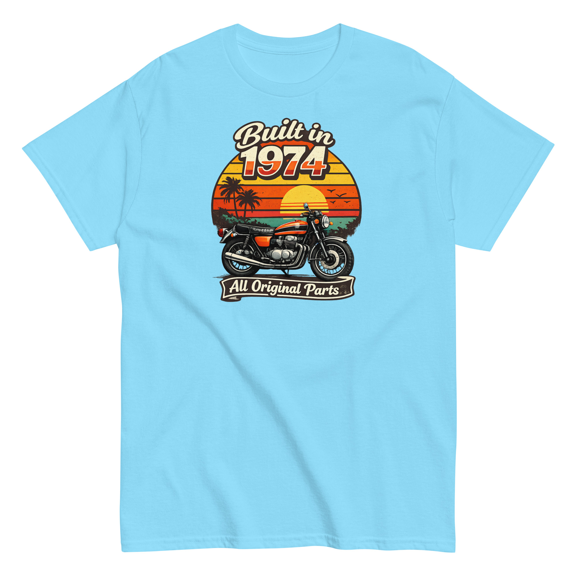 Built in 1974 Classic T-shirt retro motorbike design