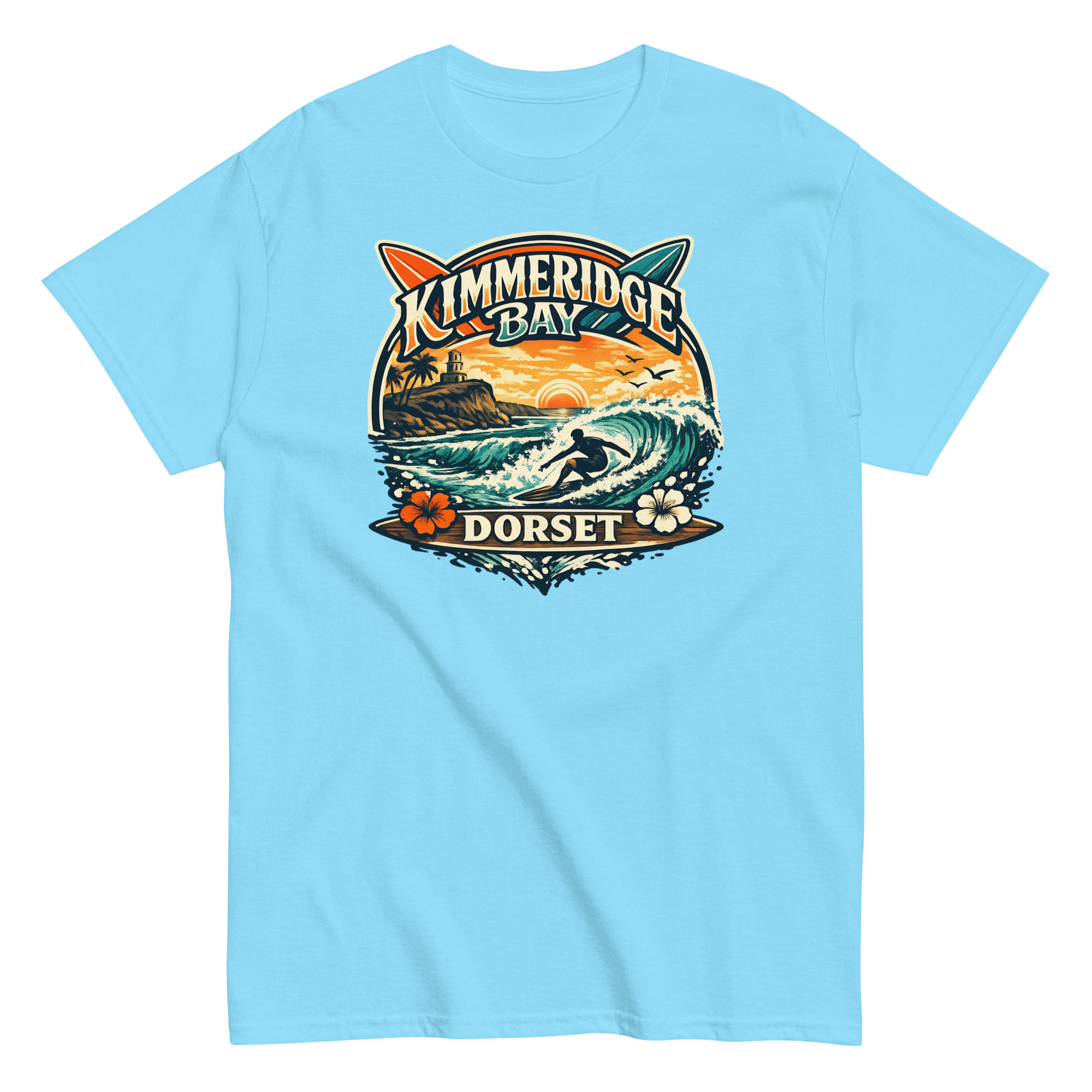 Kimmeridge Bay Dorset – Surfing Beach Design T-shirt Surfing in Dorset