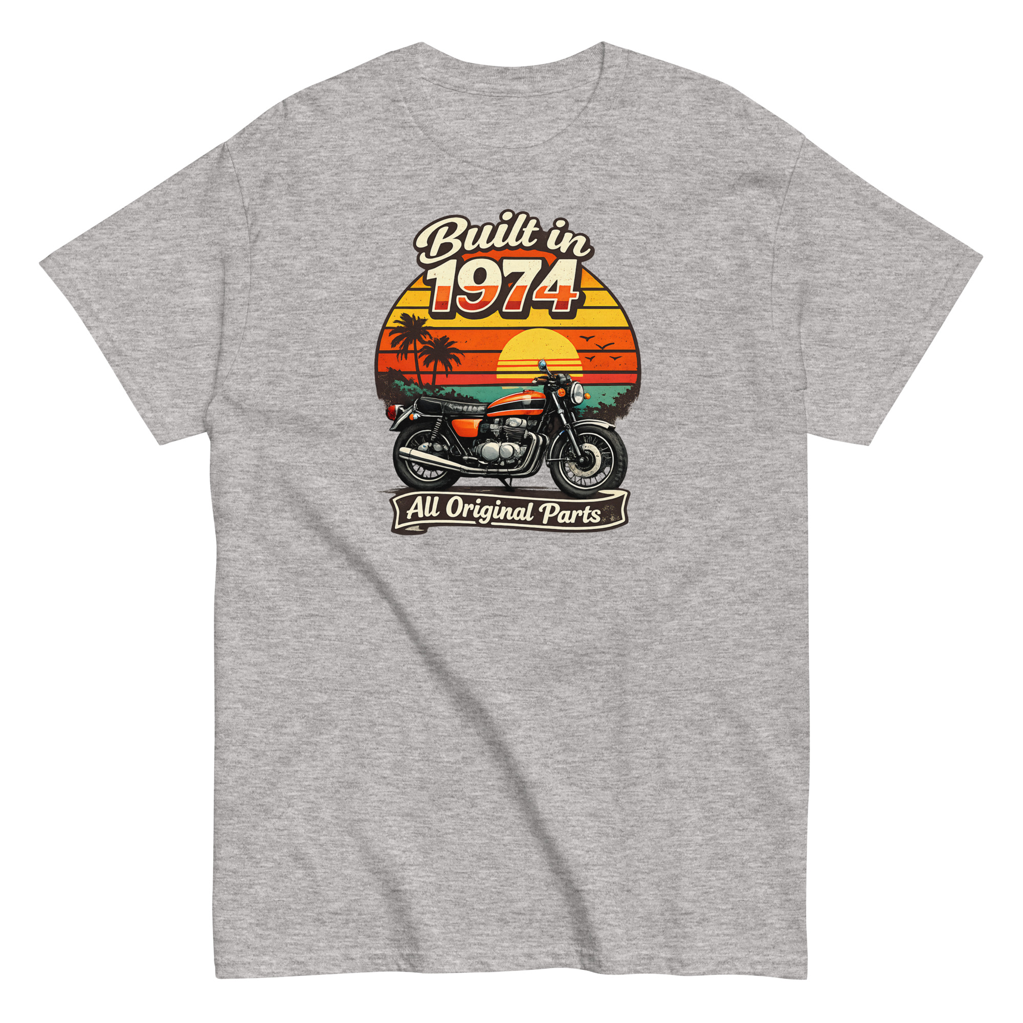 Built in 1974 Classic T-shirt retro motorbike design