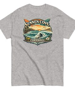 Sennen Cove T-shirt Cornwall Surf Waves Men’s classic tee