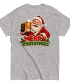 Merry Christmas – Santa Drinking a Beer – T-shirt