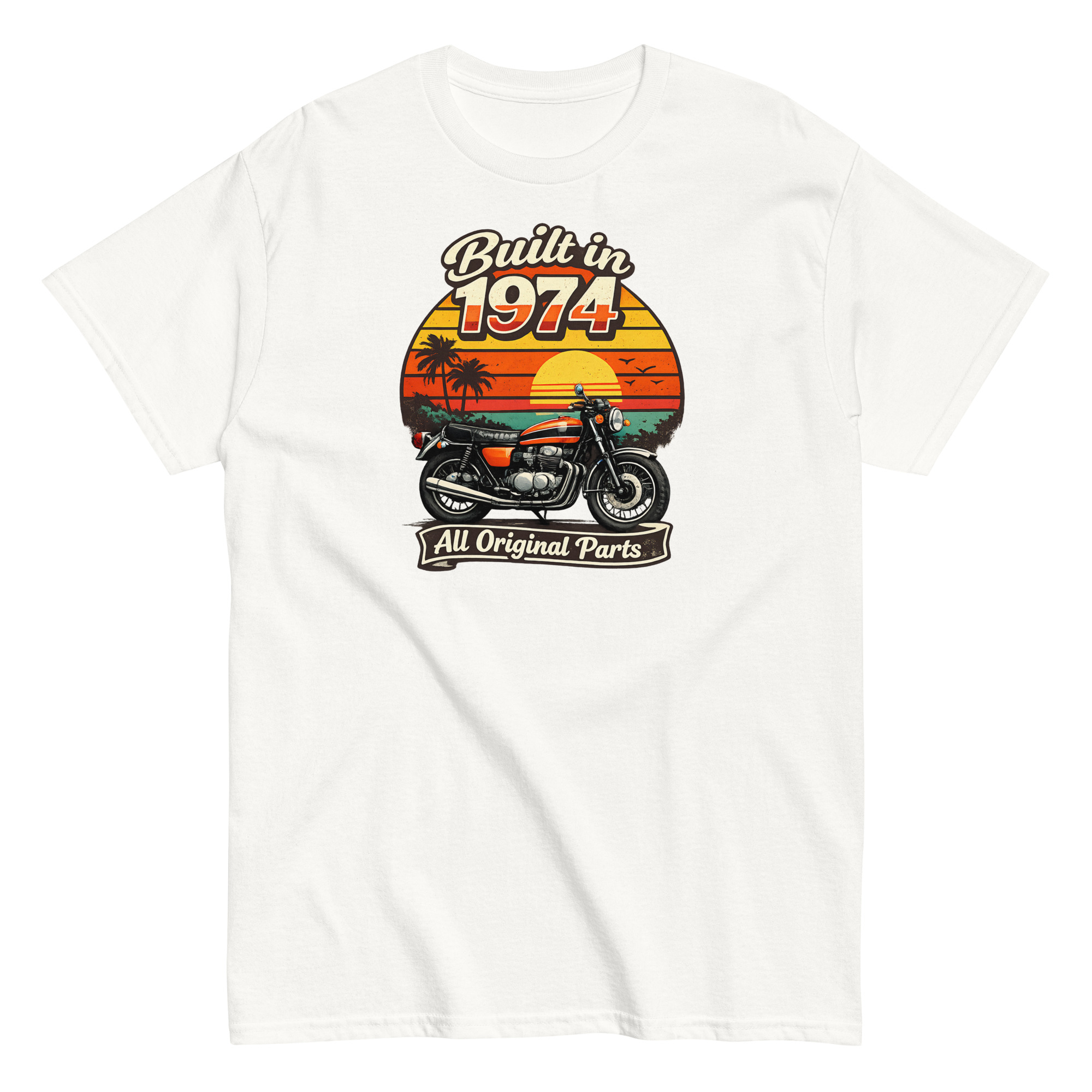 Built in 1974 Classic T-shirt retro motorbike design