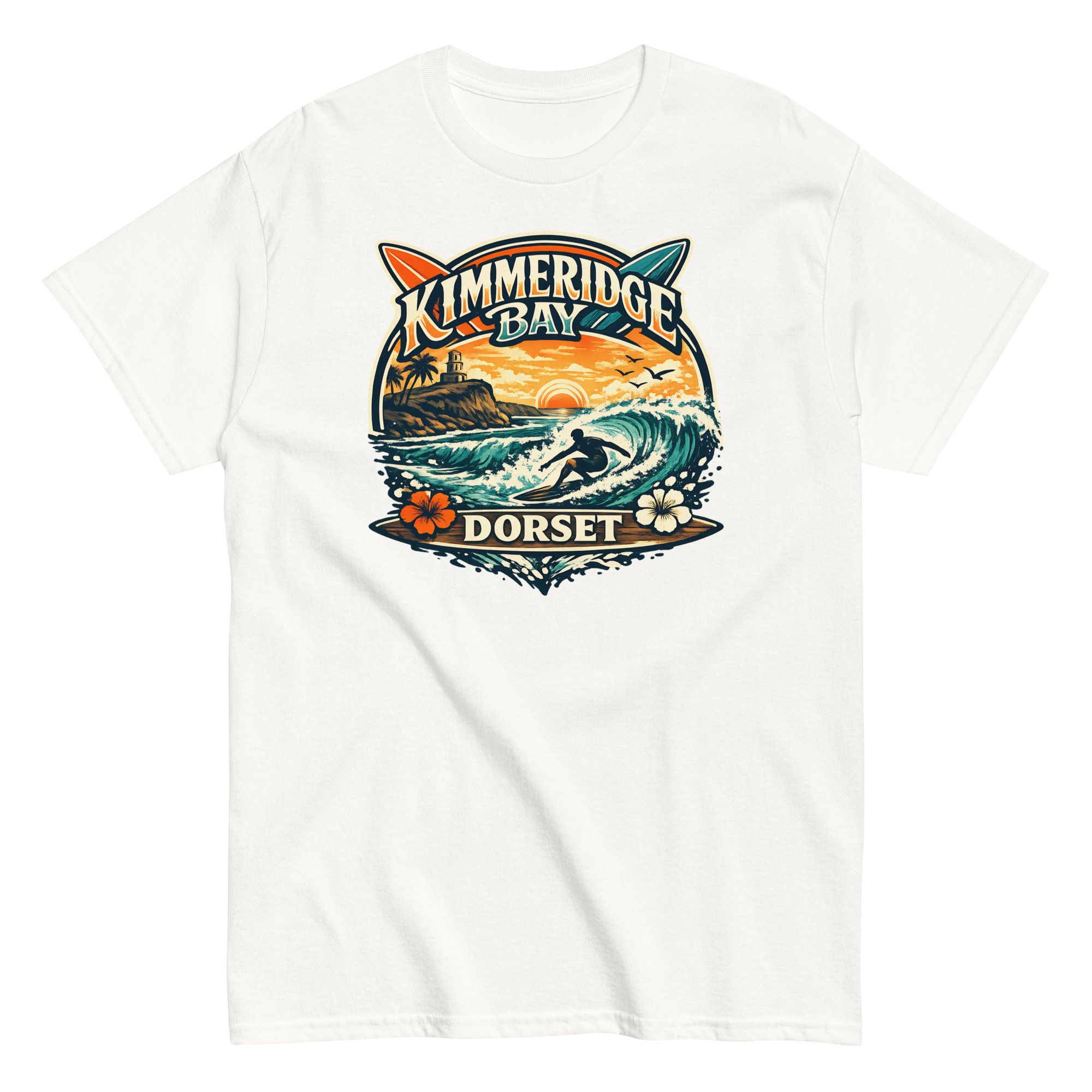 Kimmeridge Bay Dorset – Surfing Beach Design T-shirt Surfing in Dorset