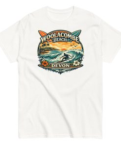 Woolacombe Beach Devon Surf Tshirt Design Men’s classic tee