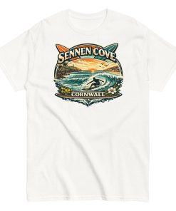 Sennen Cove T-shirt Cornwall Surf Waves Men’s classic tee