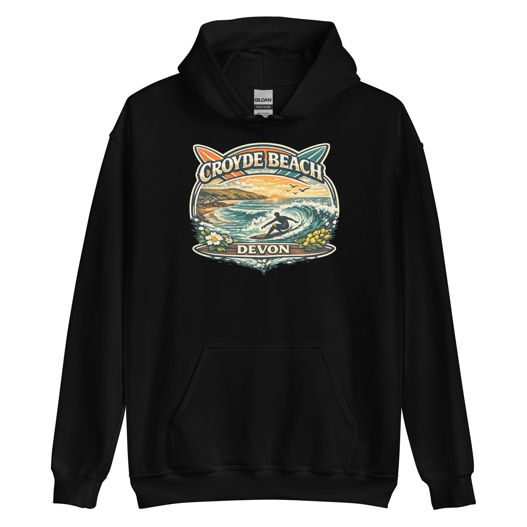 Croyde Beach Devon Surfing Hoodie Unisex Hoodie