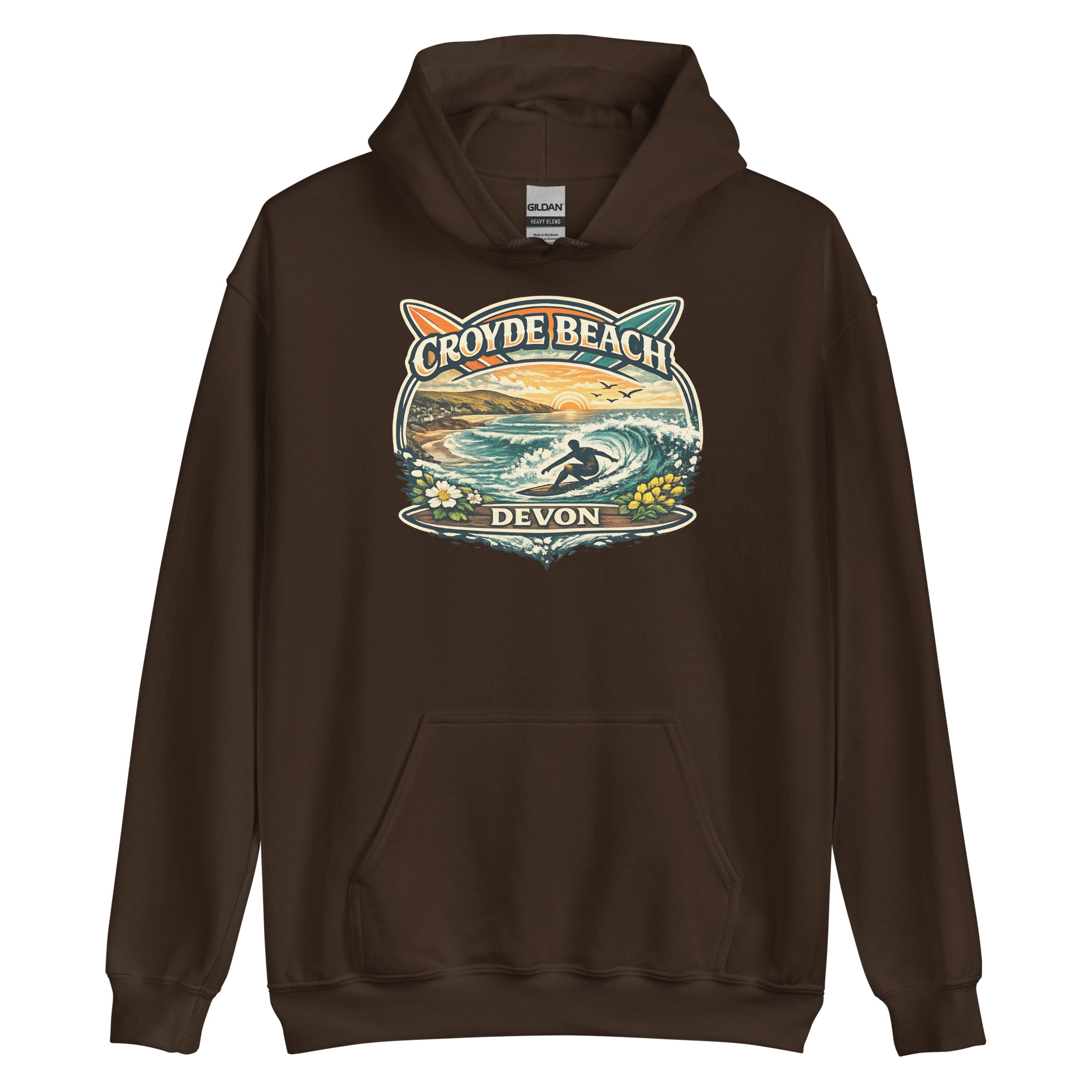 Croyde Beach Devon Surfing Hoodie Unisex Hoodie