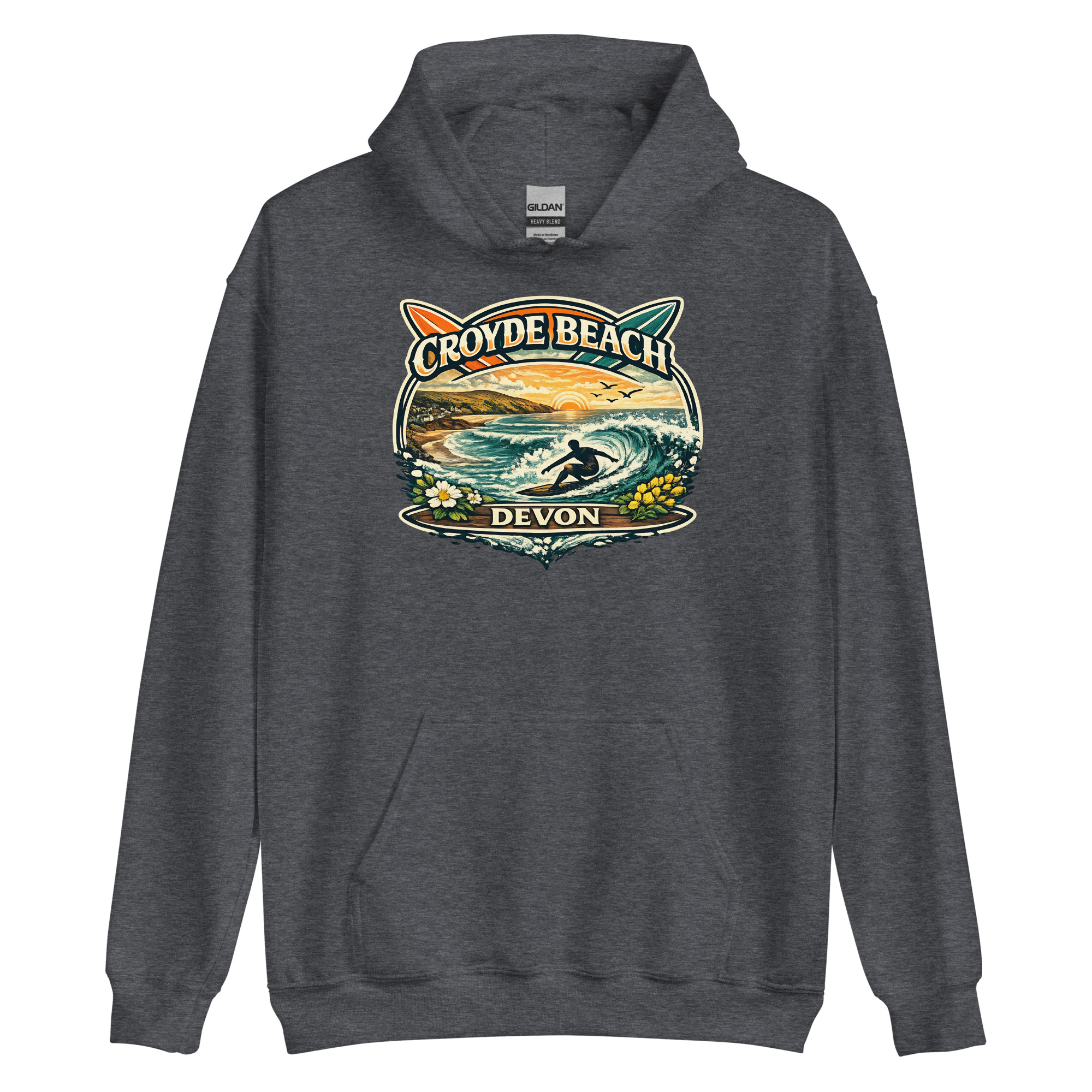 Croyde Beach Devon Surfing Hoodie Unisex Hoodie