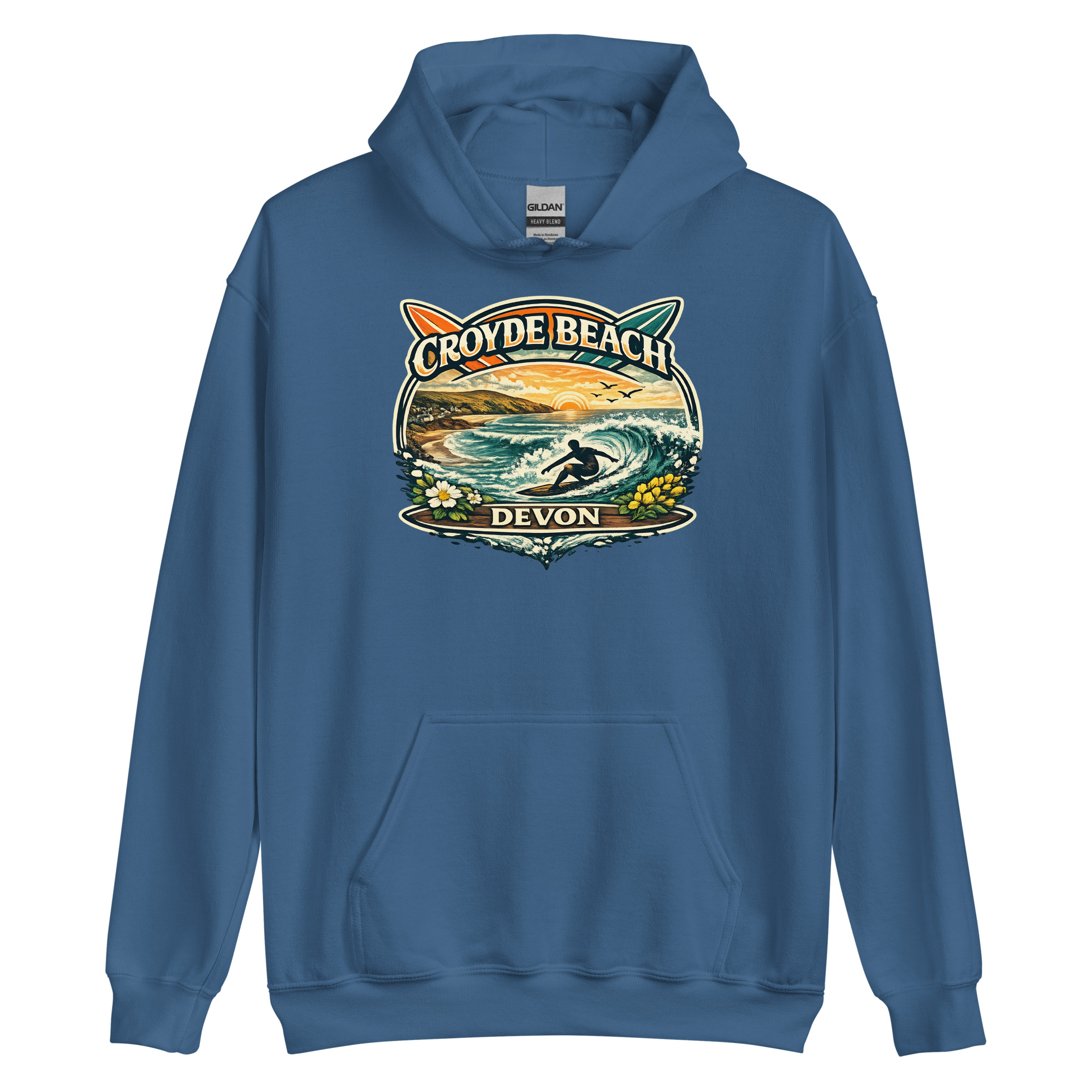 Croyde Beach Devon Surfing Hoodie Unisex Hoodie
