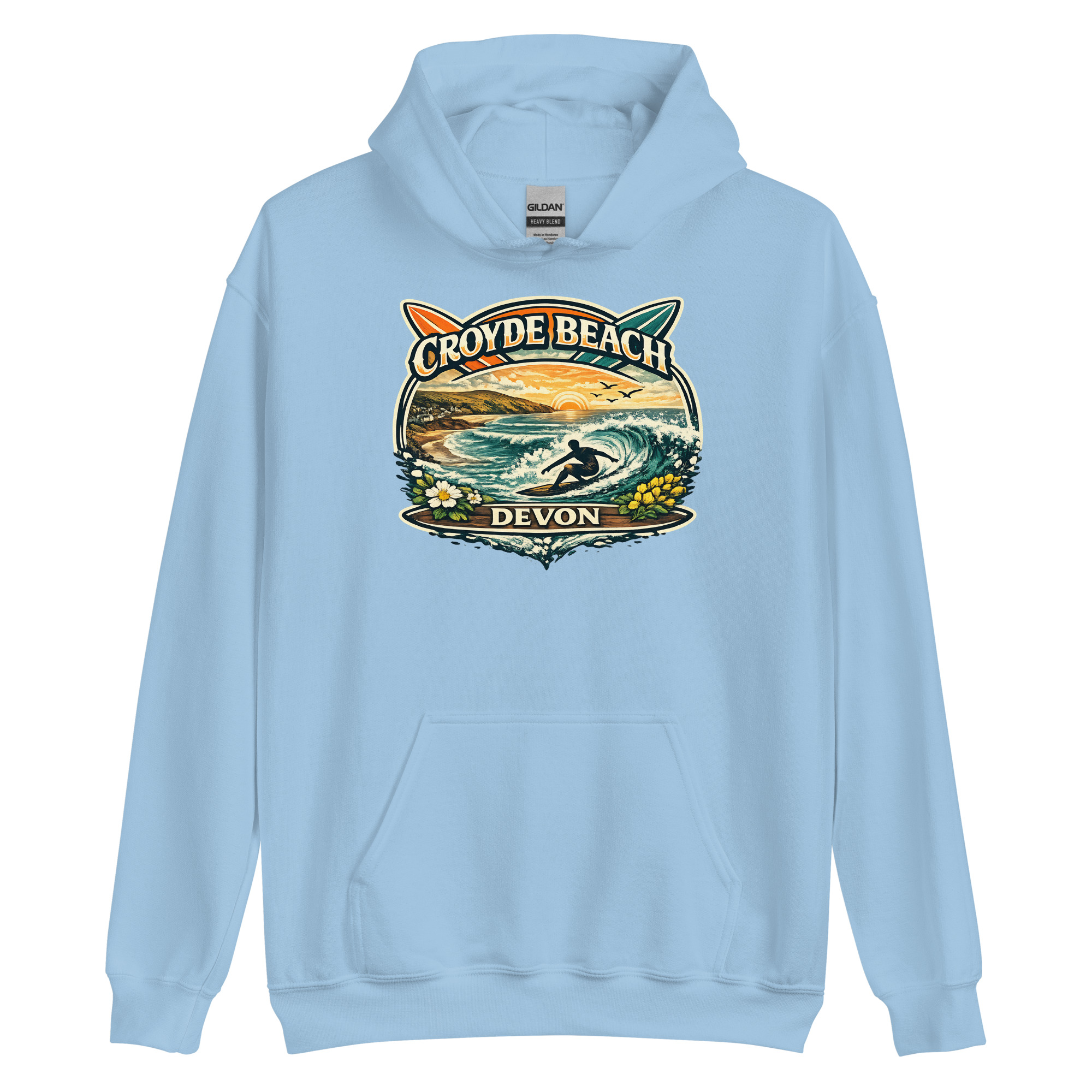 Croyde Beach Devon Surfing Hoodie Unisex Hoodie