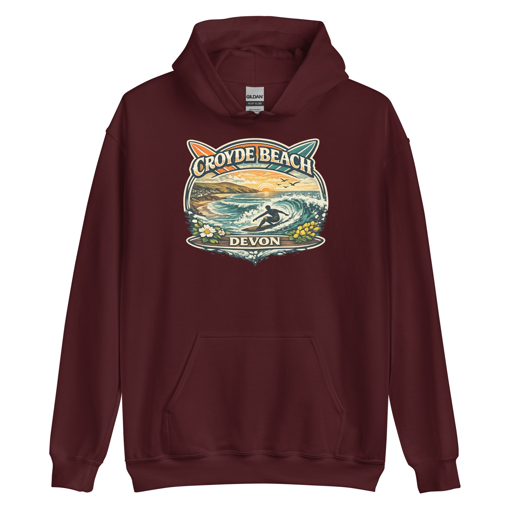 Croyde Beach Devon Surfing Hoodie Unisex Hoodie