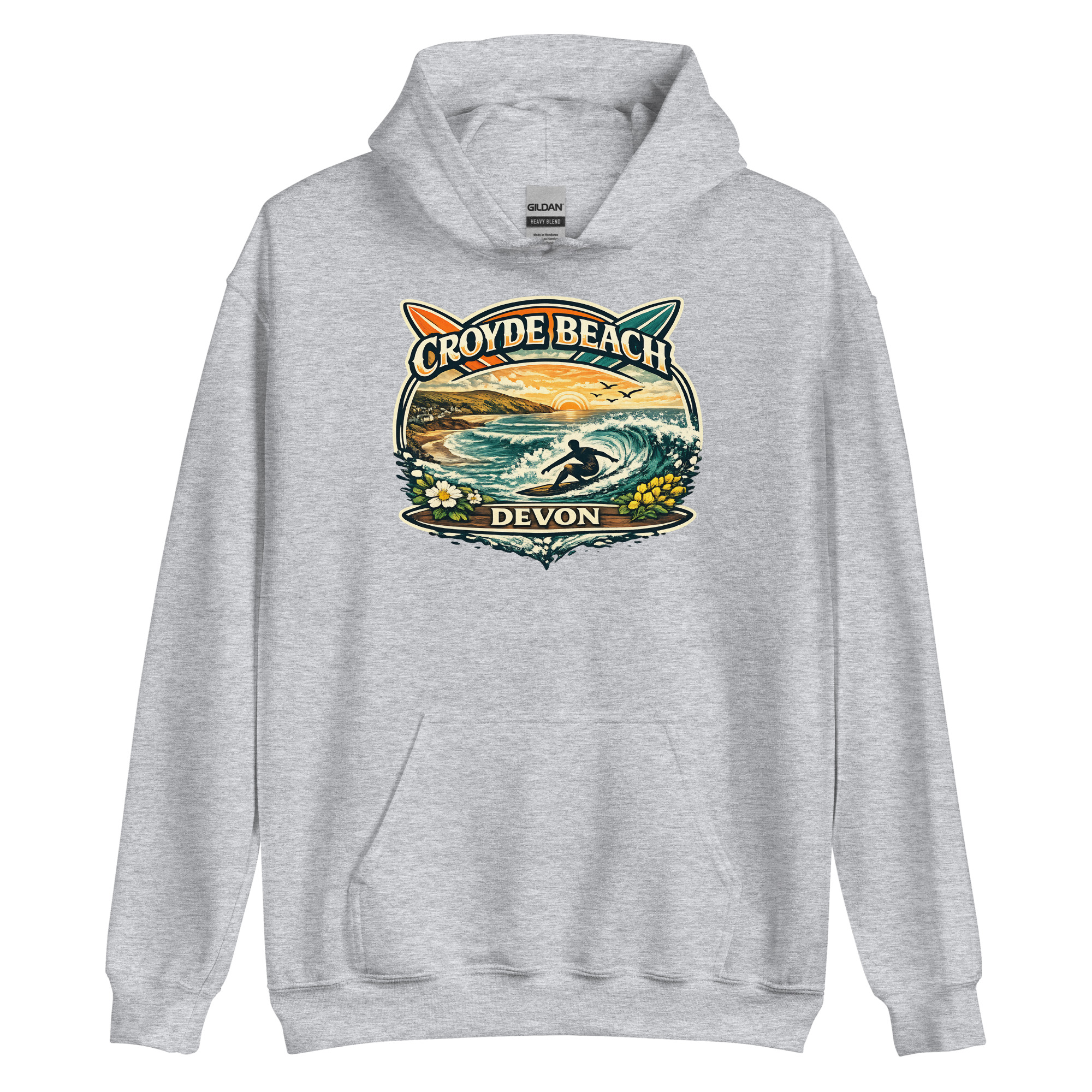 Croyde Beach Devon Surfing Hoodie Unisex Hoodie