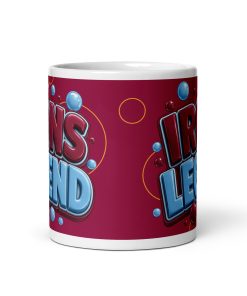 IRONS Legend Mug – Claret & Blue With Bubbles Gift Mug