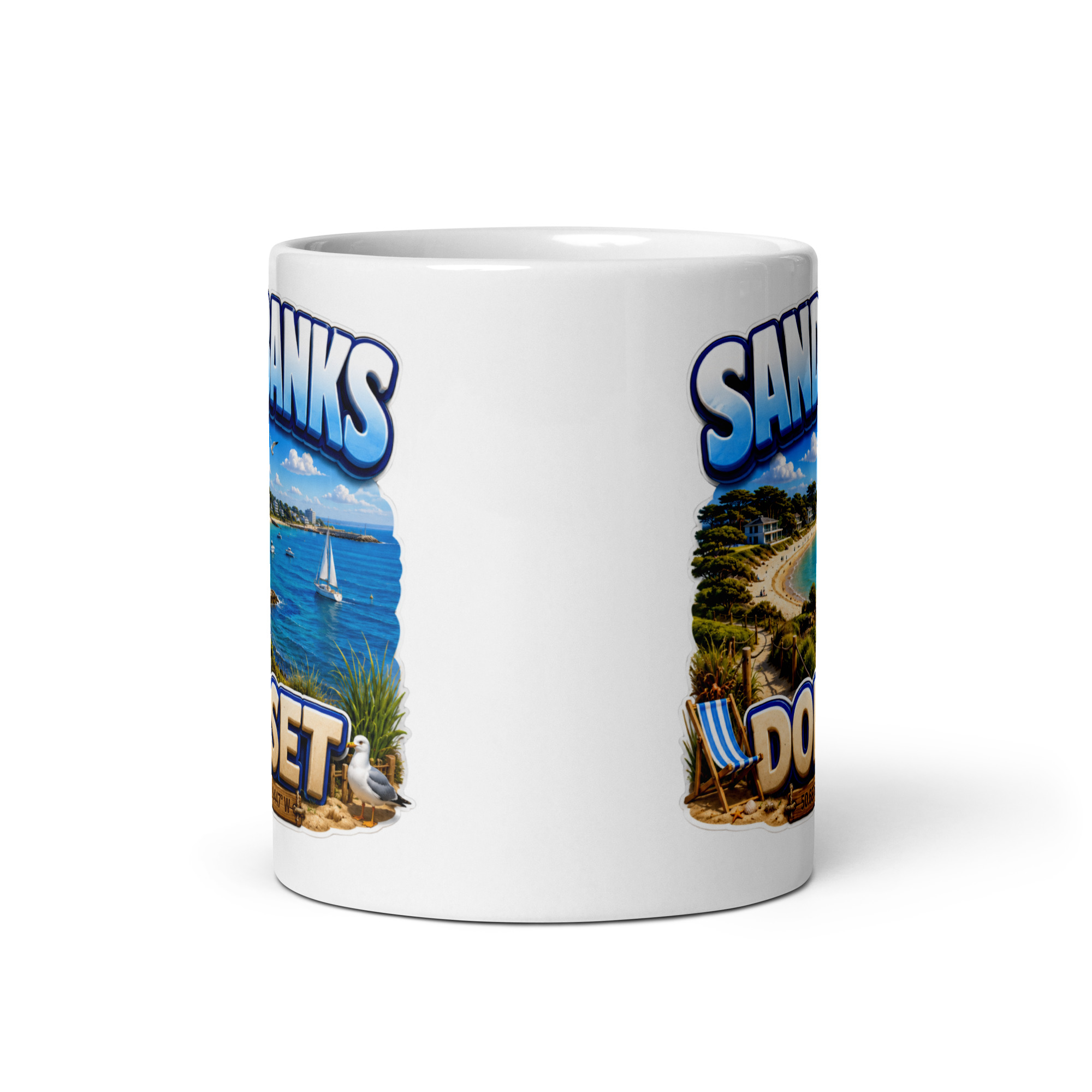 Sandbanks Dorset Mug White glossy mugs