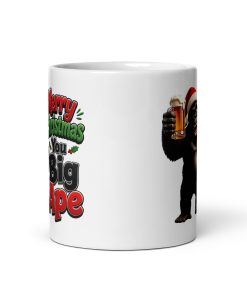 Merry Christmas You Big Ape Gorilla Drinking A Beer Gift Mug