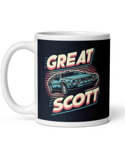 Great Scott DeLorean Back To The Future themed mug