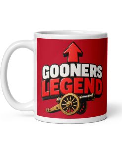 GOONERS LEGEND MUG – Arsenal Fans Gift Red/White Glossy Mug
