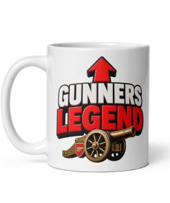 GUNNERS LEGEND MUG – Arsenal Fans Gift Red/White Glossy Mug
