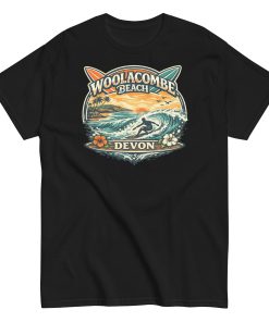 Woolacombe Beach Devon Surf Tshirt Design Men’s classic tee