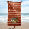 Builders Beach Towel Brick Wall Sandy Cracks Co Funny Towels