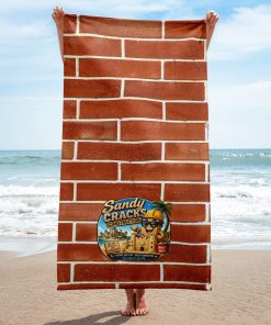 Builders Beach Towel Brick Wall Sandy Cracks Co Funny Towels